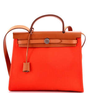 Hermes 31 Herbag Zip Leather and Toile